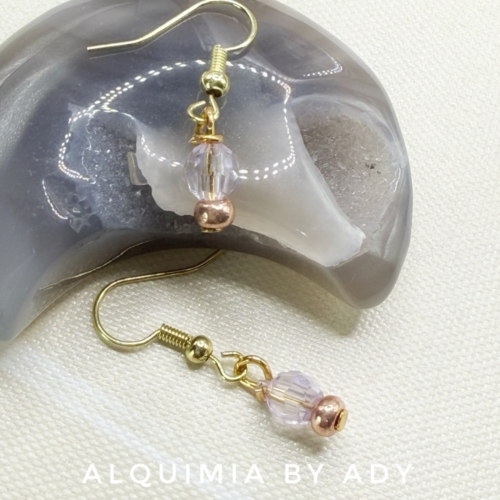 SOFT LUXE + Lilac Crystal and Gold Drop Earrings